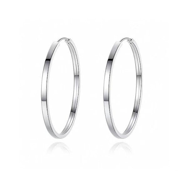 Hoopøreringer i sølv 925 for kvinner 5 mm brede hoopøreringer sølv 925 store hypoallergiske 14K gullbelagte øredobber gull hoopøreringer for kvinner