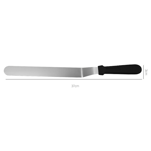 Glasurspatel, profesjonell, vinklet, forskyvet kakespatel med 30 cm lang rustfritt stål klinge - tykkere glasurkniv for dekorering 37*3cm