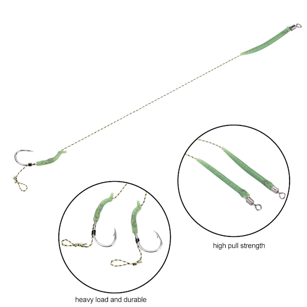 Klar til å knytte høykvalitets karbonstål kroker med pigger, nylonline og svirvler - Fiskeutstyr (4#)