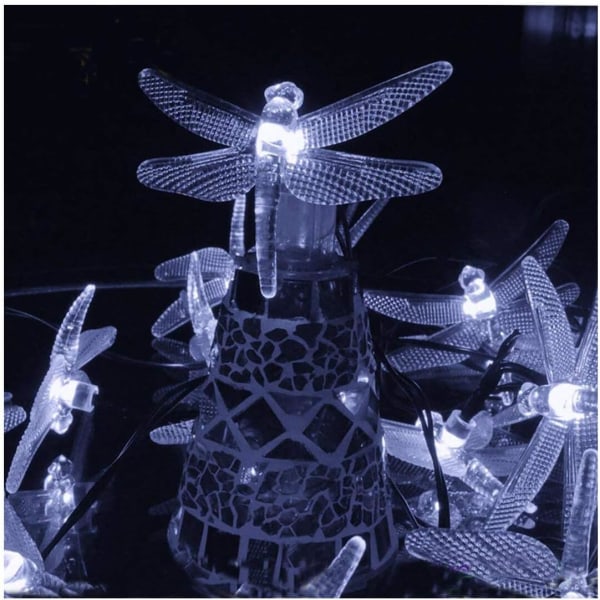 Semilits Solar String Lights 20Ft 30LED Dragonfly Shaped Waterpr