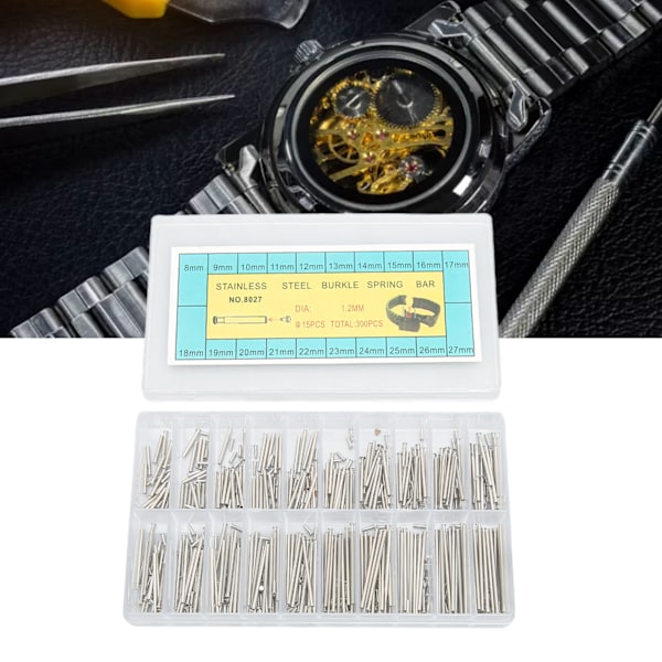 300pcs Watch Band Spring Bar Professional Stainless Steel Watch Strap Link Pin Accessory for Watchmaker