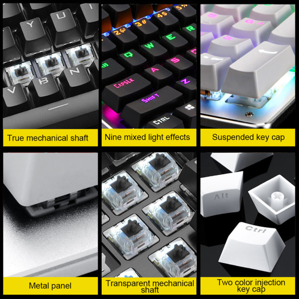 Gaming Keyboard Kablet flytende tastatur Ergonomisk
