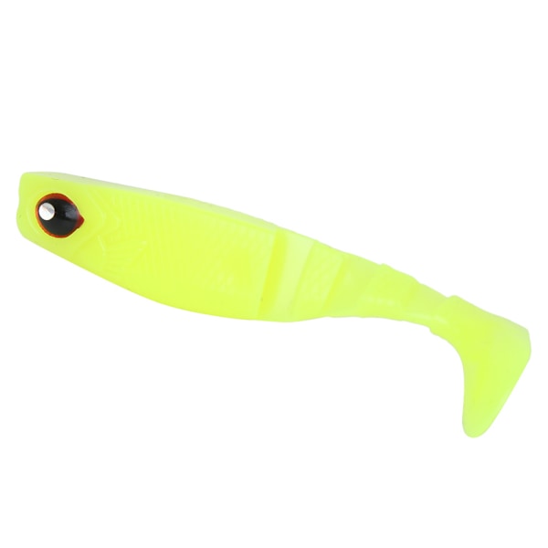 6PCS PVC Soft Bait Aritificial Lures 4in 0.2oz Jigging Tail Wobblers Fishing AccessoriesFluorescein Yellow