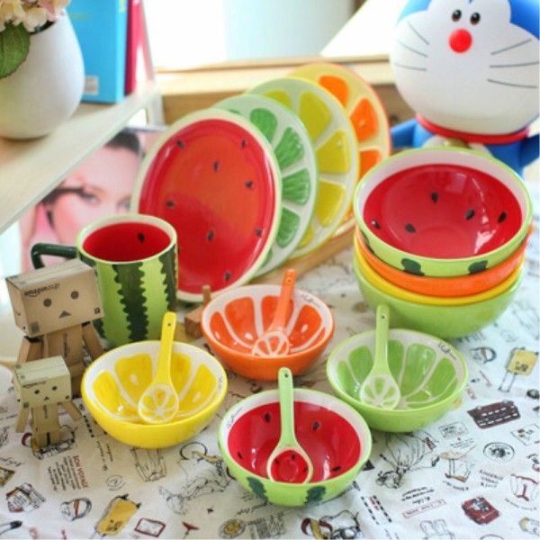 Söta handmålade små skålar i keramik med citrondesignad frukt cantaloupek  bowl 8d09 | cantaloupek | bowl | Fyndiq
