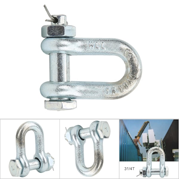 Ankerkrog Heavy Duty Alloy Stål Galvaniseret Bøjningstype med Møtrik Løfte Maskin Dele 1stk 3.25t Ankerkrog