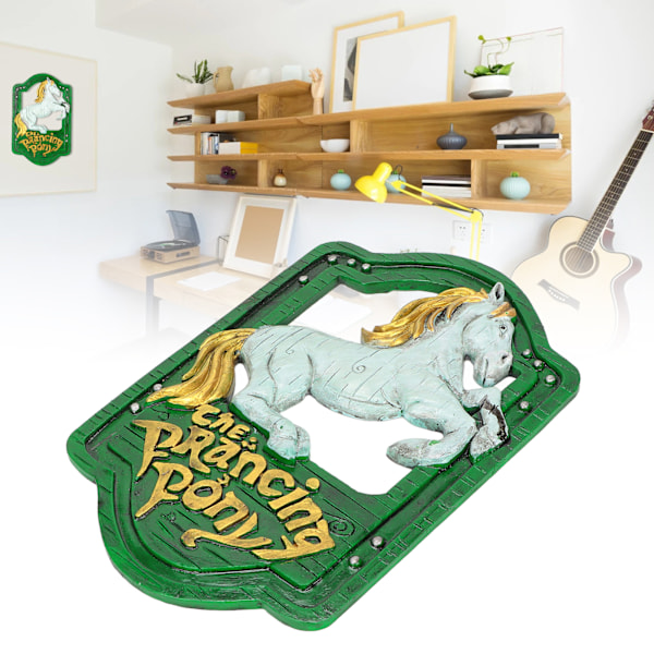 Wall Sign Synthetic Resin Horse Pattern Wall Mounted Signage Decoration for Home Office