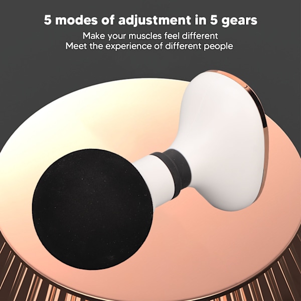 Elektrisk Massasjepinne Mini Bærbar 5 Vibrasjonsmoduser USB Håndholdt Massasjepinne for Muskelavslapping Hvit