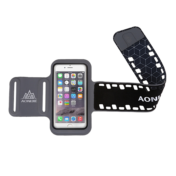 Sport Gym Armbandsväska med Pekskärm, Justerbar, Utomhus (Grå - 4,7 tum)