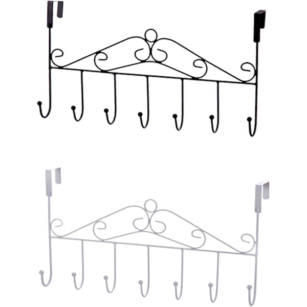 Garderobe landhus dørkrog metal dør garderobe dør hængende skinne, 7 kroge, dør hængende krog til ophængning