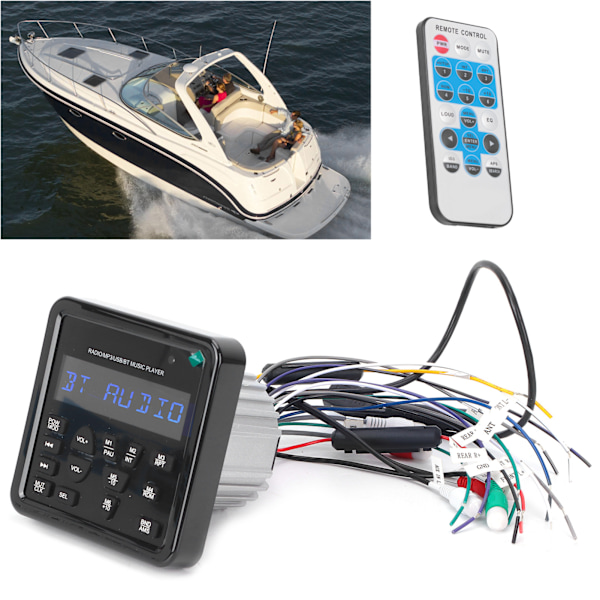 Digital Afspiller USB Bluetooth Vandafvisende Multifunktionel til Bil Yacht Salon Bil ATV Badeværelse