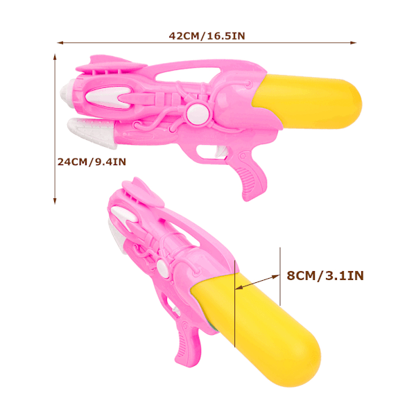 Vattenpistol med högt tryck och stor kapacitet - Leksak för barn, utomhuslek på stranden (rosa)