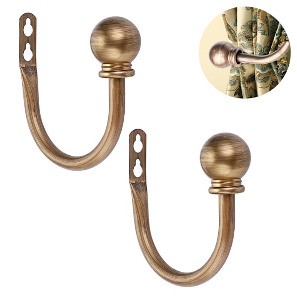 1 Par Letvægts Metal Gardin Kroge - Retro Væghængt Gardin Tieback Gardin Kvast Gardin Holder U Krog