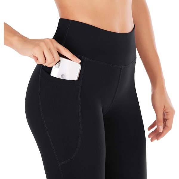 Yogabukser til kvinder med lommer Højtaljede træningsbukser
