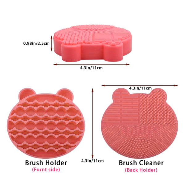 Pakkauksessa 2 Brush Cleaner 2 in 1 Kosmeettinen silikoniharja