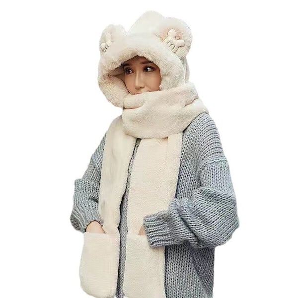 Hoods Headwear Eläinhahmoiset Hatut, Hanskat, Huivi, Talvi, Lämmin, Naiset, Huopahuivi