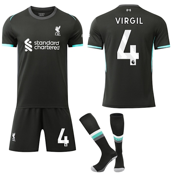 Fotbollströja, Barn, Vuxen, Set, Storlek 24-25, No.4 Virgil No.4 Virgil 28