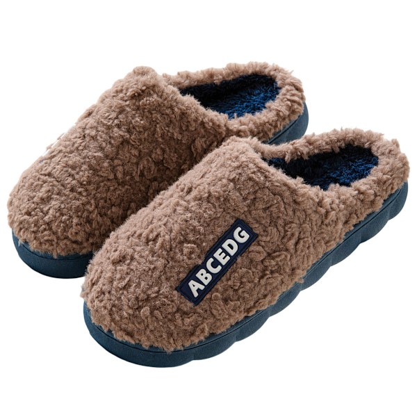 Autumn and Winter cotton slippers for women couple indoor warm thickened confinement shoes for home outdoor furry shoes for men