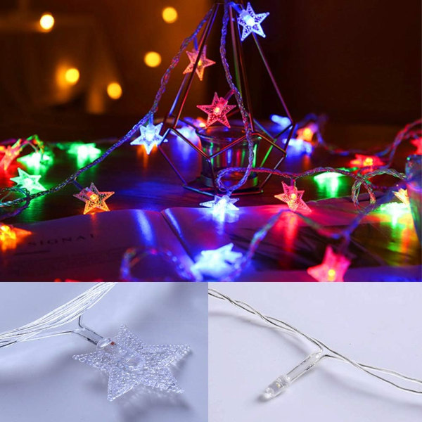 100 LED 49 FT Star String Lights, Plug In Fairy String Lights