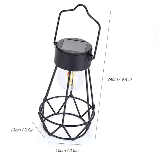Solcellsdriven Chandelier Dekorativ Trådburad Hängande Chandelier med Varmvitt Ljus för Hemmet