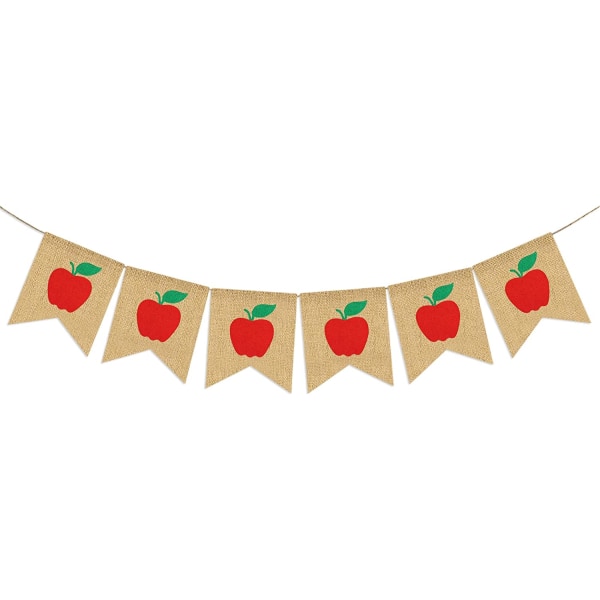 Apples Banner Burlap - Back To School Banner - Fall Banner - Sch