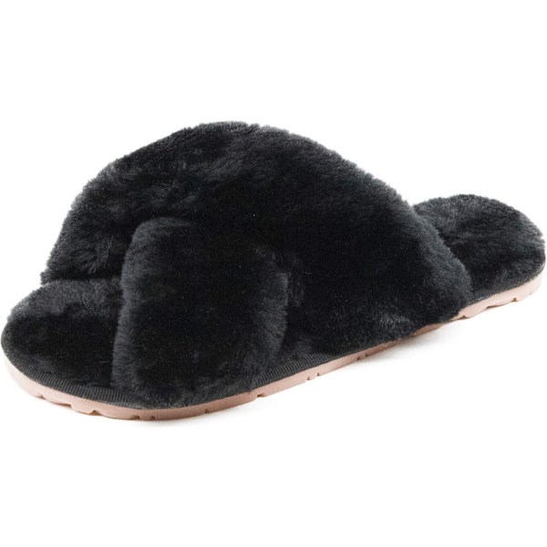 Dames Pels Slippers Flip Flop Åben Tå Cozy Hus Memory Foam Sandaler Slides Bløde Flade Komfortable Anti-Slip Spa Indendørs Udendørs Slip On