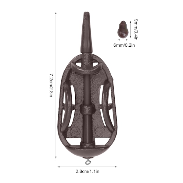 Fiskeri Inline Feeder med Silikonform Sæt Miljøbeskyttelse Slidstærkt Værktøj (30g 50g Form)