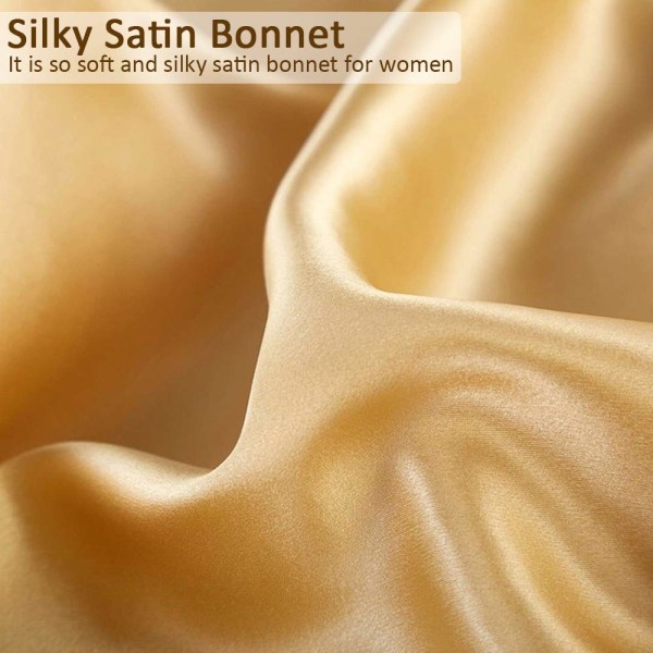 Silk Bonnet för naturligt hår Bonnets för svarta kvinnor, satin