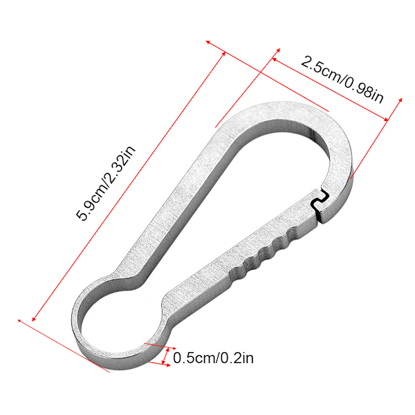 Multifunktionel Karabiner Vandreturslås Nøglering Udendørs Sportstilbehør (Titanium)