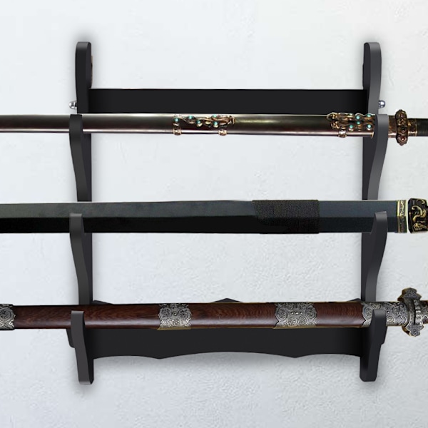 Monitasoinen seinäkiinnitys Katana Samurai -miekan näyttöteline, ripustin ja teline