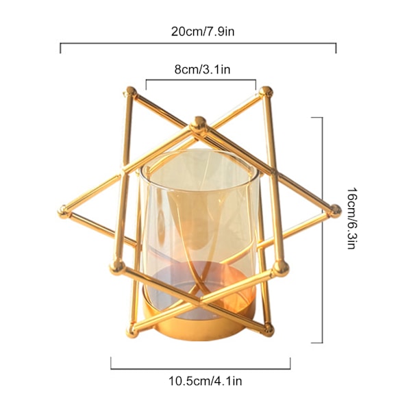 Glasblomma Planteringsställ i Metall, Glasjärnkonst Växtbehållare för Dekoration Hemutsmyckning, 3D Järnglas Hushåll, Guld
