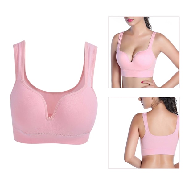 Women's Comfy Support Bra Full Coverage Wireless Sleeping Bra Maternity Nursing BraPink L