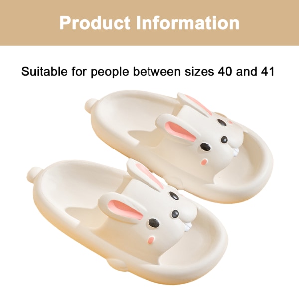 Söta tecknade sandaler sommarkudde Bekväm kanin med tjock sula
