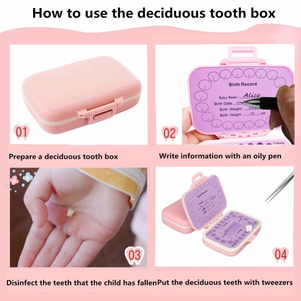 Baby Teeth Keepsake Box, pp Barn Tandförvaringshållare för barn