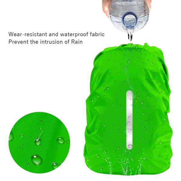 2 pakke vanntett regntrekk for ryggsekk, reflekterende ryggsekk
