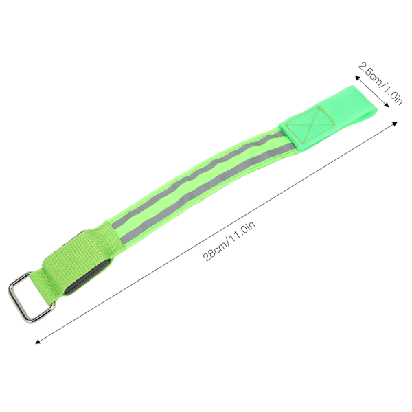 Heijastava LED-valaisinranneke, jossa on kaksi valaisevaa nauhaa, valaiseva rannekoru yöjuoksuun, paristokäyttöinen, vihreä