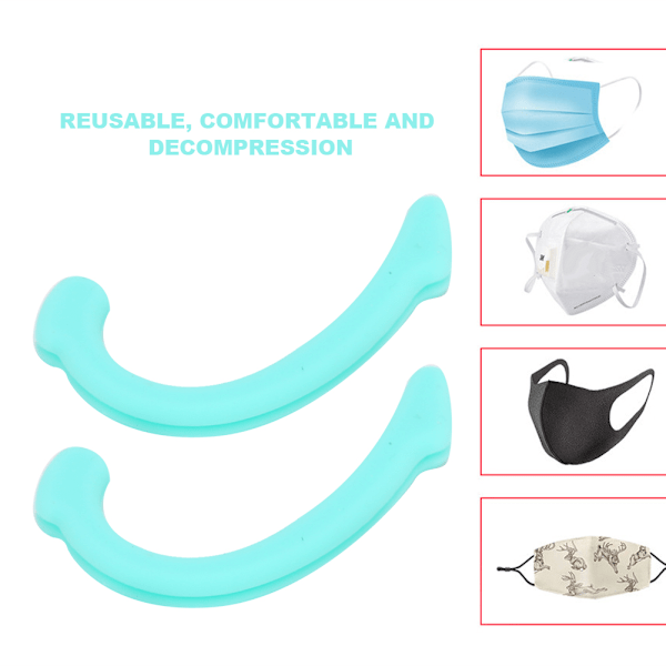 5 Pairs Mouth Muffle Ear Hook Soft Silicone Reusable Anti-Slip Mouth Muffle Ear GripsGreen