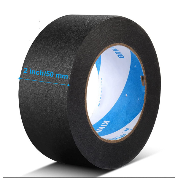 Black Painters Tape, 2" x 55 Yards X 1 Rolls - Medium Adhesive