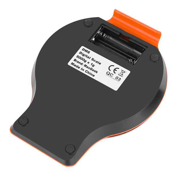 Digital Kjøkkenvekt med Rustfritt Stålplate Høy Presisjon Mat Frukt Veiing (Oransje 5KG/1g)