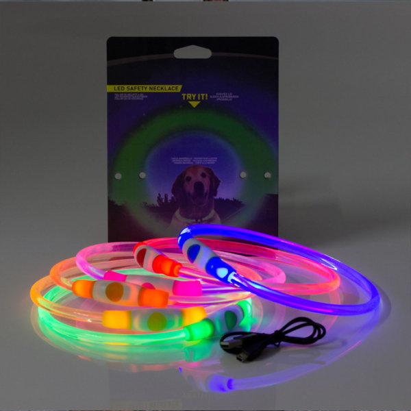 LED-hundhalsband, USB uppladdningsbart, upplyst hundhalsband,
