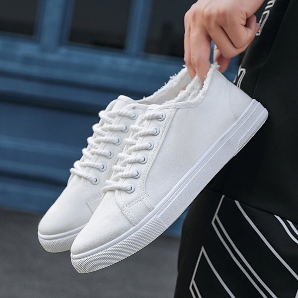 Mænds Klassiske Lavtop Canvas Sko Mode Sneakers med Blød Indlægssål Casual Dress Sko til Mænd Komfortable Gåsko 42