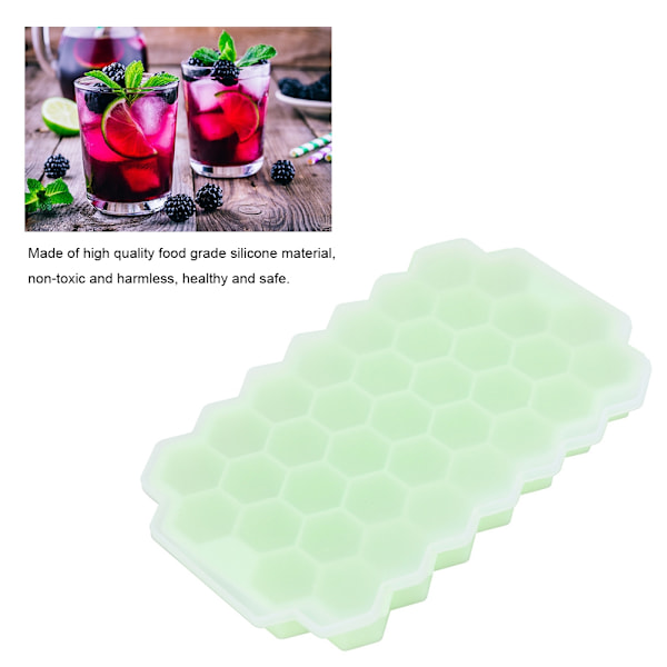 37 Grids Flexible Silicone Ice Trays Ice Cubes Mold with Lid for Kitchen DIY Making Tool