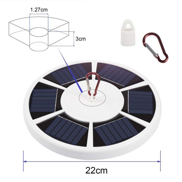 Solar flaggstångsljus, flaggtäckning, passar de flesta flaggstänger, White