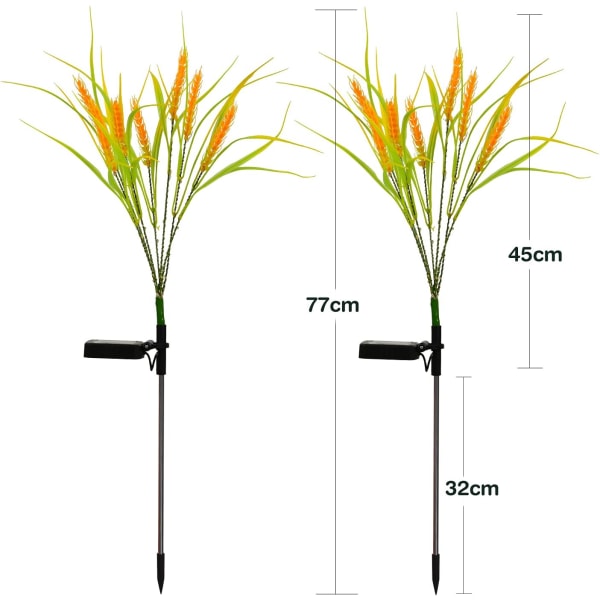 2-pack simuleringsveteöra med 7 solljus，Outdoor Solar St