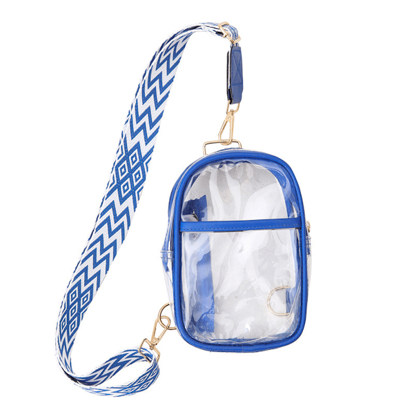 Klar Slingväska, Crossbody Väska Handväskor för Kvinnor Tålig Transparent Bröstväska med Justerbar Rem