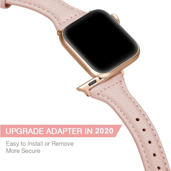 Kompatibel Apple Watch Rem 38mm 40mm 42mm 44mm Kvinder, Slank Ægte Læder Urrem Udskiftning til iWatch SE Serie 6 5 4 3 2 1