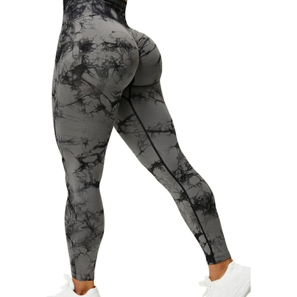 Damen Gym Leggings Sport Scrunch Butt High Waist Saumattomat Jooga Housut black gray