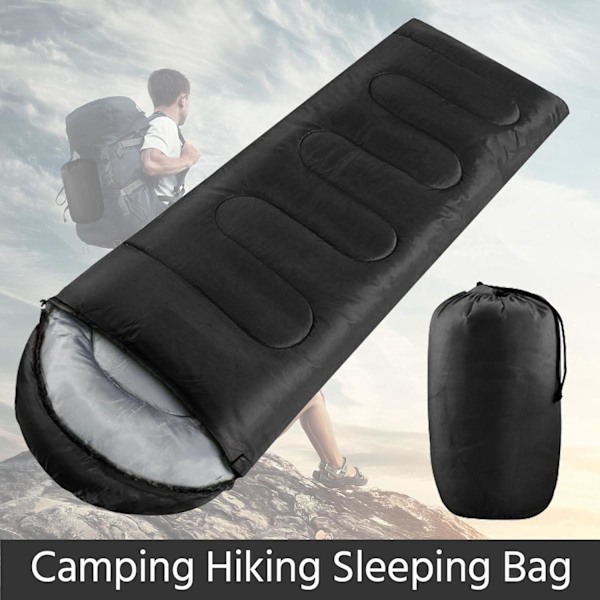 Sovsäckar, Vuxen, Kuvert, 3 Säsonger, Lätt, Camping, Vandring, Black Black