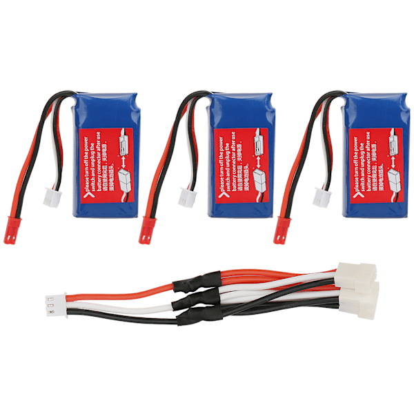 RC-helikopterin akku 7.4V 1100mAh 3-in-1-muuntokaapelilla, sopii WLtoys V913:lle