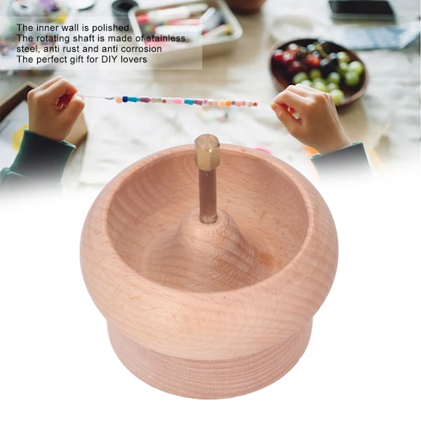 Perle Spinner DIY Perletråd Drejebowl 10cm Træ Manuel Perletrådning Værktøjssæt til Smykkefremstilling