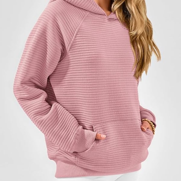 Casual Hoodies för Kvinnor - Trendiga Sweatshirtar med Lång Ärm, Pullover Toppar, Höstkläder med Fickor